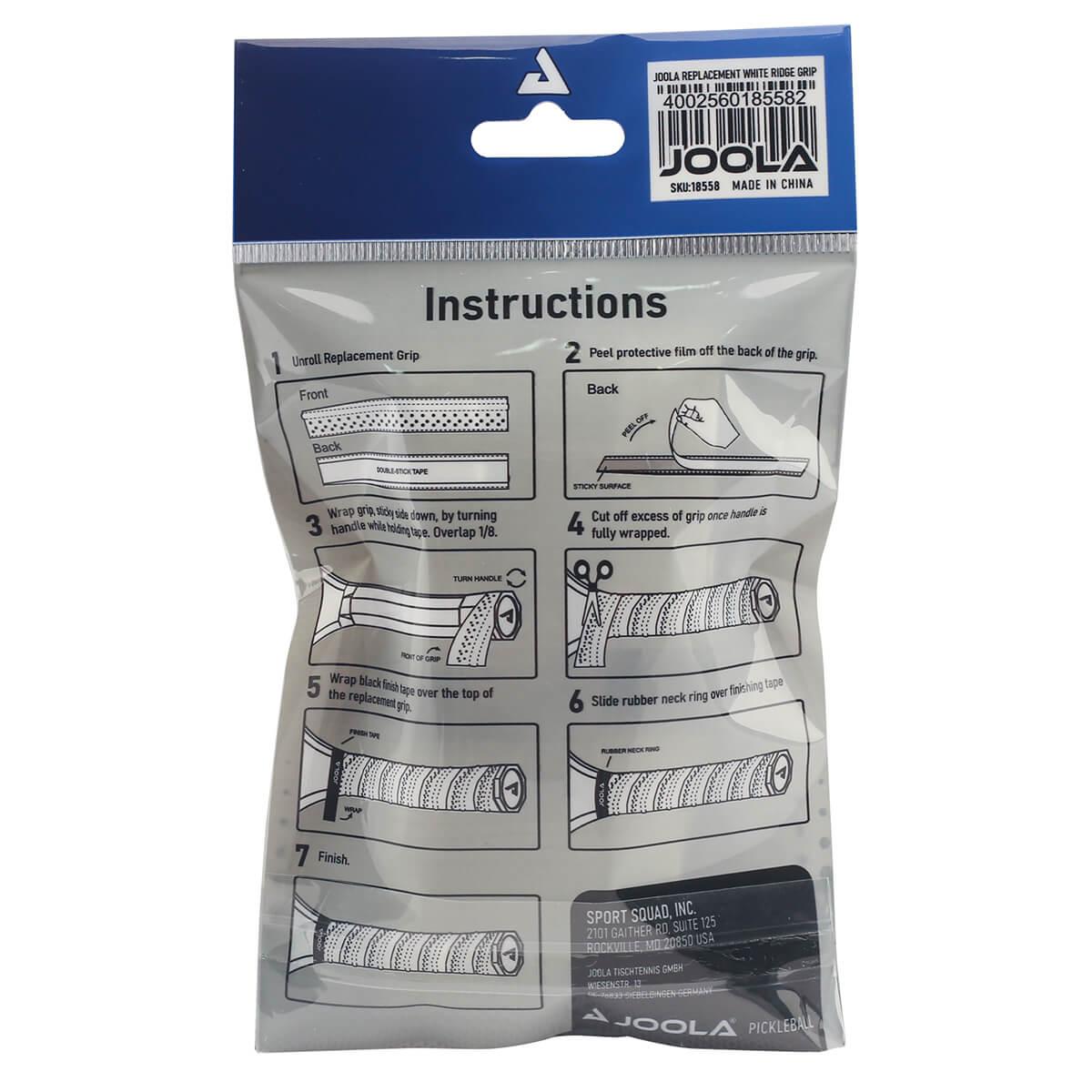 JOOLA White Pickleball Replacement Grip | Replacement Grips for Paddles