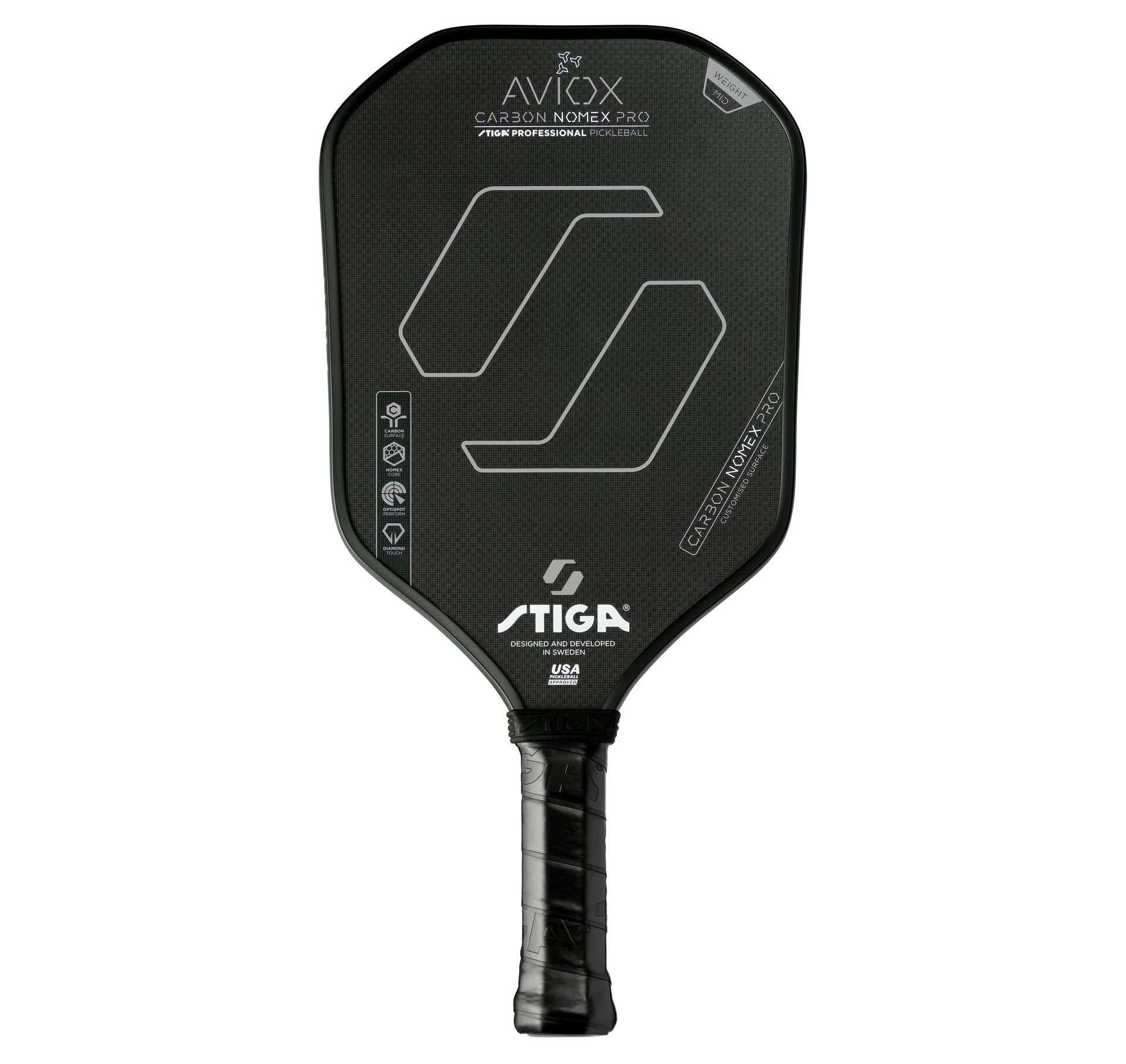 Stiga Aviox Carbon Nomex Pro Silver Pickleball Paddle