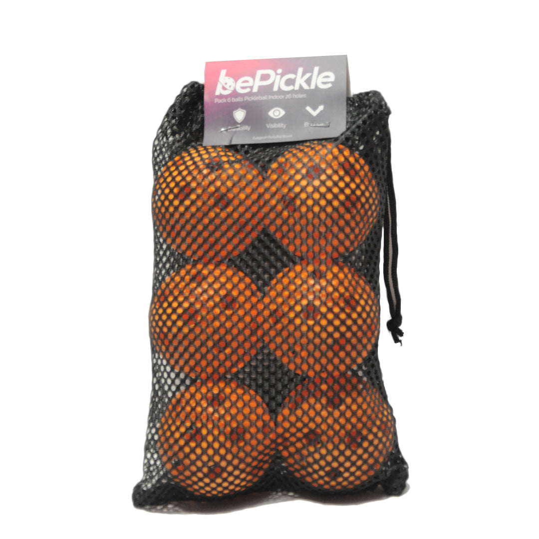 Set of 6 Indoor Pickleball Balls “Pickles Dog” | Orange