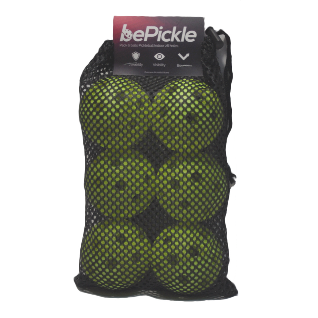 Set of 6 Indoor Pickleball Balls “Pickles Dog” | Green