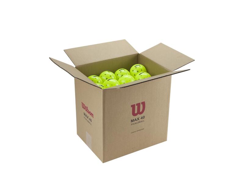 Wilson MAX 40 Outdoor Pickleball Container | 48 High-Visibility Yellow Balls