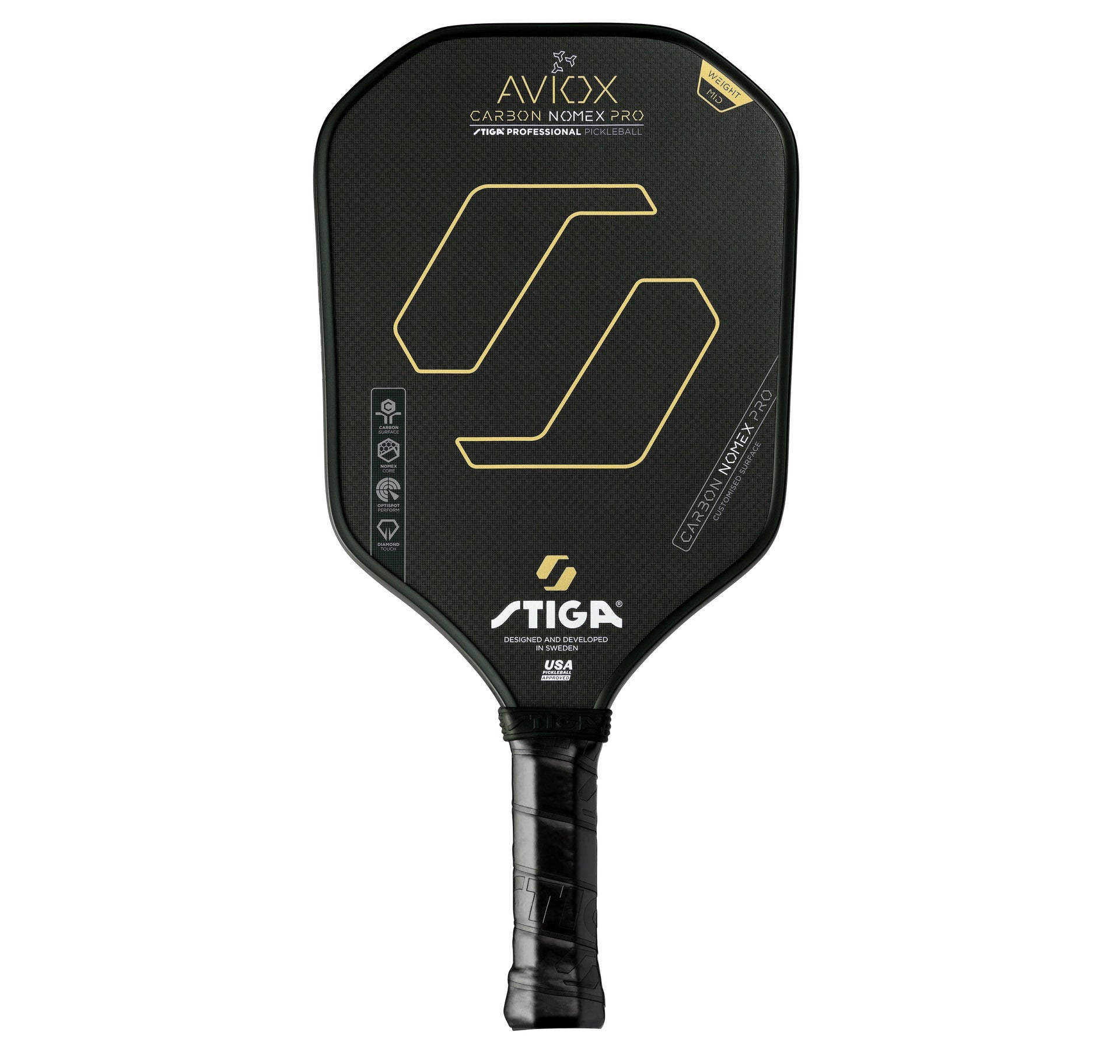 Stiga Aviox Carbon Nomex Pro Gold Pickleball Racket