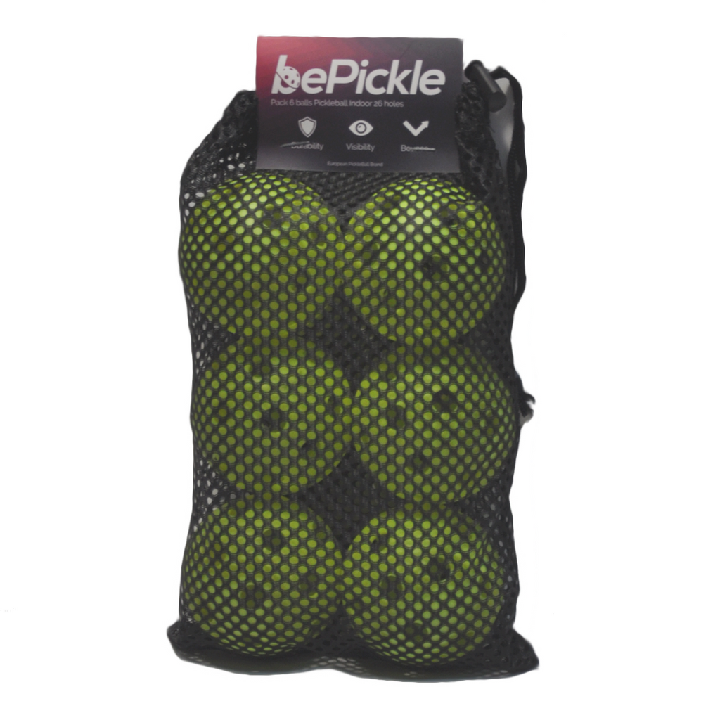 Set of 6 Indoor Pickleball Balls “Pickles Dog” | Green