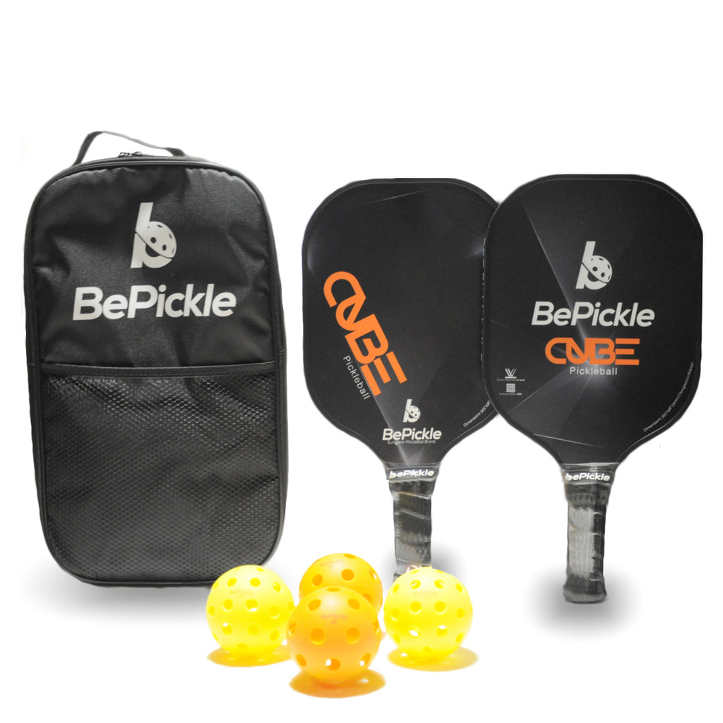BePickle Cube Set | 2 Paddles, 4 Balls, and Backpack